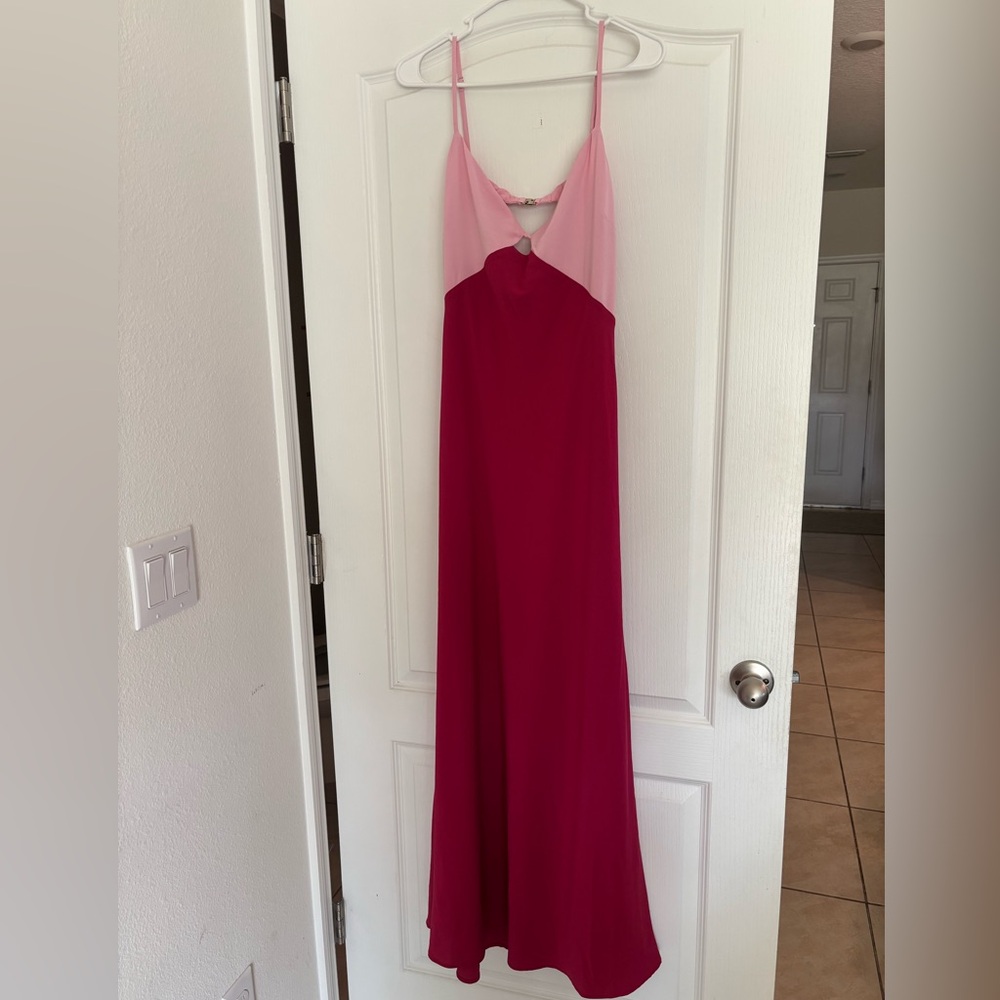 Two Tone Pink Maxi Dress